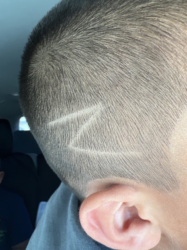 Detailed fade design, back view