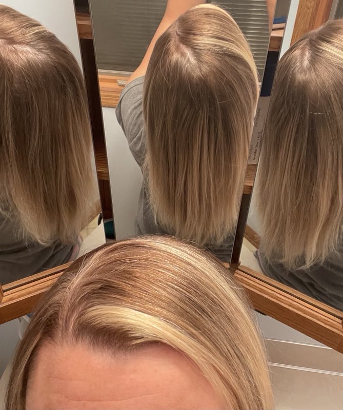 Blonde bob, back view